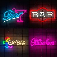 Glitter Bar Neon Sign For Wall Decor,Led Neon Light For Beer Bar,Party,Man Cave Decoration,Birthday Gift For Friends,USB Powered