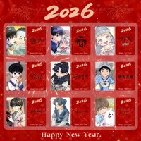 9PCS New Year Korean Manhwa Laser Lomo Cards Set - Holographic Anime Photocards Fans Collection Gift