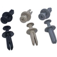20Pcs 6mm Hole Lengthen Car Universal Plastic Fasteners Clips Bumper Fender Wheel Arch Gray Beige Screw Rivet For All Auto Trim
