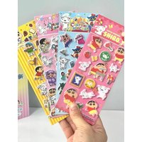 Genuine Crayon Shin-chan Bubble Foam Stickers Cute Decals for Girls Art Project Classroom Reward Sticker Birthday Gifts Toys