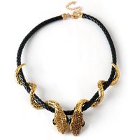 Personalized Entangled Diamond Snake Shaped O-Shaped Necklace With Inset Design And Double Snake Collarbone Chain Accessories
