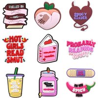 Single sale 1pcs Book kish series Shoe Charms Accessories Decorations PVC Buckle for Kids Party Xmas Gifts