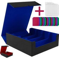 Trading Cards Storage Box PU Leather Commander Card Deck Case 4 Rows Magnetic Closure Card Holder Fits for Magic Game Cards