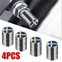 4pcs Car Styling Sweden Flag Emblem Wheel Tire Valves Tyre Air Caps Case Decoration Accessories for Volvo V70 XC60 S60 V60 V40