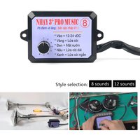 12V-24V 8 Sound and 12 Sound Musical Electronic Horn Controller 3+ Pro Horn Speaker Sound Control Unit with Volume Switching