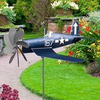 Garden Pinwheels Metal Yard Airplane Windmill Decor Decorative Pinwheels Weather-Resistant for Corridor Terrace Courtyard