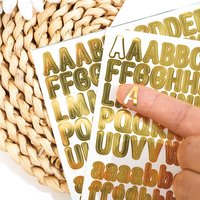 10P 0.5 Inch English Letter Sticker Gold and Silver DIY Jewelry Small Size Alphanumeric Sticker for Multi Scene Use