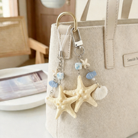 Natural Key Chain Fresh Starfish Key Chain Decorative Key Chain Vivid Bag Pendant For Crossbody Bags Daily Outings Commuter Bags
