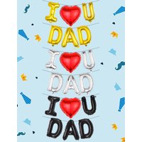 6pcs Father's Day letter balloon decoration set, suitable for Father's Day decorations, Father's Day parties, "I love you DaD”