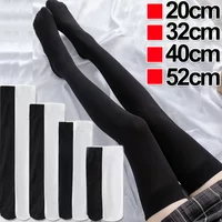 4Size Sexy Black White Soild Color Long Socks Women Over Knee Thigh High Over The Knee Stockings Lolita Ladies Girls Knee Socks