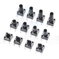 100pcs 6X6X5/4.3/5.5/6/7/8/9/10/13MM Tact Switch Push Button Switch 12V 4PIN DIP Micro Switch For TV/Toys/home use Button