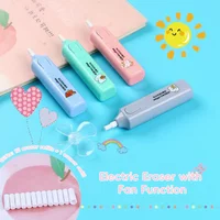Cooling Summer Electric Pencil Eraser Cordless Battery Powered Erasing Tool for Artists, Students, Office Sketching Stationery