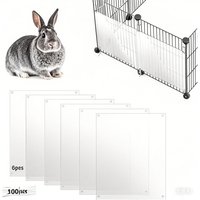 6/12Pcs Clear Edge Pet Cage Liner Prevent Scatter Cutable Cage Protection with Zip Ties Easy to Clean Rabbit Urine Guard