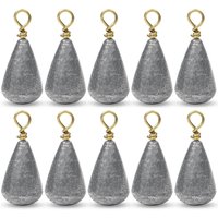10Pcs Fishing Weights Sinkers Drop Shot Weights with Brass Swivels Casting Bell Weights for Bass Catfish Wacky Fishing Tackle