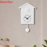 Nordic Style Wall Clock for Home Decoration, Cuckoo Out Window to Report Time, Little Bird on Time Alarm, Wall Hanging Clock Wat