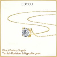 SDOOU 1/2/3ct D Color VVS1 Moissanite Diamond Necklaces for Women 14K Gold Filled Solitaire Pandent Everyday Wear Fine Jewelry