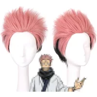Jujutsu Kaisen Cosplay Ryomen Sukuna Wig Jujutsu Kaisen Yuji Itadori Pink Black Short Heat Resistant Fiber Hair Wigs