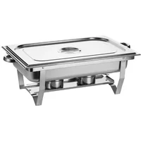 Stainless Steel Food Warmer 9L Chafing Dish for Catering and Buffet Rectangular Heat Tank for PartiesStainless Steel Food
