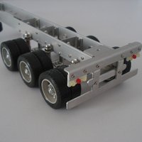1PCS 3-Axle Spring Suspension Metal Frame Length 400mm Width 105mm for Toy Trailing Box RC Trailer Car Assembly Chassis Bracket