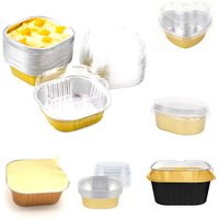 Disposable Baking Cups with Lids Foil Dessert Containers for Cupcakes Puddings Muffins Party Events Baking Perfect for Catering