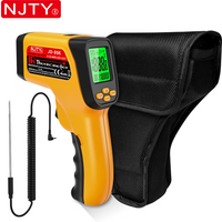 NJTY JD05 JD05K K-Type Infrared Thermometer -58°F~1472°F Handheld Non-contact Laser Temperature Gun RH% Adjustable Emissivity