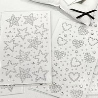 Silver Star Heart Rhinestone Stickers Flatback Gems for DIY Nail Art Card Decoration Scrapbook Supplies Blogger Style