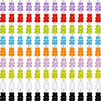 10PCs Colorful Gummy Bear Pendant Charms For Bracelets Necklaces Dangle Earrings DIY Jewelry Making Bulk Resin Charms Pendants