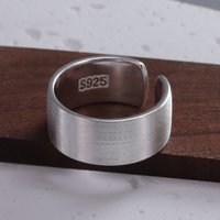 Sam Panda 925 Sterling Silver Rings For Women Simple Finger Open Vintage Handmade Wide Smooth Ring Allergy For Birthday Gift