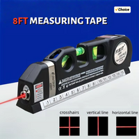 Laser Level Multipurpose Line Laser Leveler Tool Cross Line Lasers With 8FT Standard Measure Tape and Metric Rulers