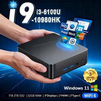 Mini PC Intel Core i9 10980HK i3 6100U Windows 11 Pro Computer Gaming 1TB SSD 16GB 32GB RAM Wifi6 UHD Portable Desktop PC Gamer