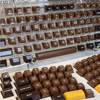 Chocolate Keycaps Set Custom SA Proflie Artisan Key Caps Coffee Point Pink Key Cap for 68/87/104/108 Alice Mechanical Keyboard