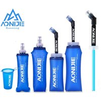 AONIJIE 170ml 200ml 250ml 500mml 350ml 600ml Running Sport Bicycle Soft Water Bottle Folding TPU Soft Flask Water Bag Cup