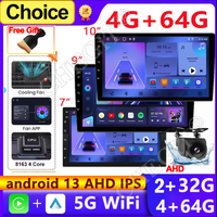 Uniwersalne radio samochodowe z Androidem 13, 7/9/10 cali, 64G Autoradio Android 2 Din, GPS, BT, centralne systemy multimedialne Smart Car