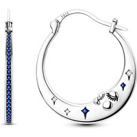 925 Sterling Silver Earrings Women Sparkling Star and Moon Face Hoop Earring For Anniversary Wedding Jewelry Gifts