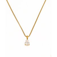 EILIECK Simple Sparkling Teardrop Zircon Pendant Necklace For Women Exquisite 18K Gold PVD Plated Stainless Steel Daily Jewelry