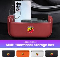 Car Door Storage Box Cards Phone Key Collecting Case For Abarth 500e 500C 595 595C 695 600e 124 Sticky Pouch Auto Accessories