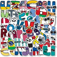 50Pcs Cartoon Graffiti Alphabet Lore Stickers Decals For Phone Suitcase Skateboard Guitar Waterproof Stickers Creative Gifts Toy