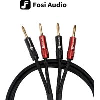 Nylon geflochtenes Hi-Fi-Lautsprecherkabel der Marke Fosi Audio mit vergoldeten Bananenspitzenstopfen – 1,8 m x 2/0,3 m x 2
