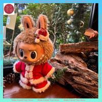 only for 38cm Labubu clothes Mokoko Doll Holiday Christmas Dress Sweater Cute Girl Outfit Clothing Set Gift No Doll