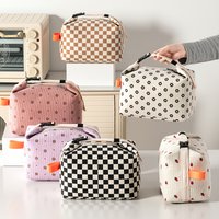 Floral Corduroy Lunch Bag Printed Food Handbags Portable Thermal Lunch Box Bag Waterproof Office Cooler Ice Insulated Case