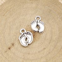 WYSIWYG 40pcs 13x10mm 3 Colors Charms Baby Feet Charms Little Feet Charm Feet
