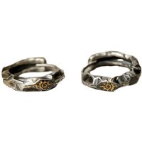 Retro Irregular Earrings For Male Personality Trendy Ear Buckle Unique Thai Silver Sun Pattern Earring KOFSAC