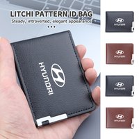 For Hyundai Car Driving Documents Case PU Leather Credit Card Holder Sonata Azera Coupe SantaFe Genesis Accent Creta