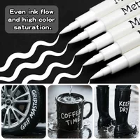 3/6/12 Pcs Acrylic Paint White Marker White Paint Pen for Rock Painting Stone Ceramic Glass Wood Tire Fabric Metal Canvas