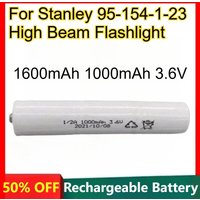 1/2A Lithium-ion Battery 1600mAh 1000mAh 3.6V for Stanley 95-154-1-23 High Beam Flashlight Rechargeable Batteries