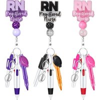 New Retractable Nurse Pen Pack Portable Durable Nurse Badge Set ID Badge Reels Lanyard Keychain Nurse Badge Clip Gift
