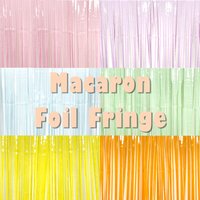 Macaron Tinsel Foil Fringe Curtains Pastel Photo Booth Backdrop Wedding Birthday Baby Shower Party Decoration Rainbow Streamers