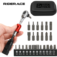 Mini Ratchet Wrench Set For Bicycle Allen Key Spanner 1/4 Drive Ratchet Handle Quick Release Socket Spanner Screwdriver Bit Tool