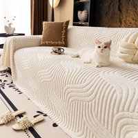 Housse de canapé style moderne 2025 – Nouvelle couverture épaisse en velours Shu pour l'automne et l'hiver – Protection antidérapante pour canapé