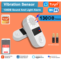 Tuya WiFi Vibration Sensor with 130 Decibel Sound & Light Alarm Real-Time Vibration Reminder for Smart Life APP